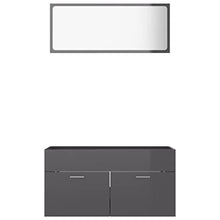 vidaXL Set Mobili da Bagno 2 pz Grigio Lucido in Truciolato