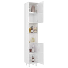 vidaXL Armadio da Bagno Bianco Lucido 30x30x179 cm in Truciolato