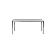 Beliani Set da Giardino Tavolo Simil Cemento 6 Sedie Tessuto Nero 180 x 90 cm GROSSETO
