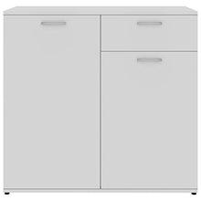 XHCP Credenza, Comodino, Comodino, cassettiera per la casa Soggiorno Camera da Letto Bianco Lucido 80x36x75 cm truciolare