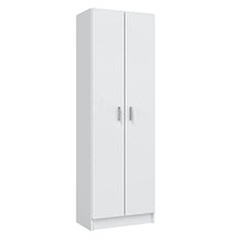Furniturefactor Kawai B02 Armadio Multiuso a 2 ante, Melamina, Bianco, 180 x 59 x37 cm