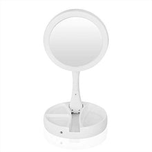 Specchio da viaggio a LED con illuminazione a specchio, portatile, con luce LED, specchio da trucco, specchio da viaggio pieghevole regolabile in altezza