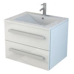 Jet-line Mobile da bagno Arosa in bianco Mobile bagno Lavabo Set di vanità Mobile da bagno con lavabo
