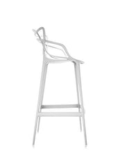 Kartell Masters Stool Sgabello, Tecnopolimero termoplastico Riciclato con Carica Minerale e Trattamento Soft-Touch, Bianco, H. 75