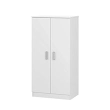 Dmora Armadio Multifunzione a Due Ante con Sei Ripiani, Colore Bianco, cm 55 x 36 x h108