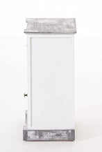 CLP Comodino Shabby Chic Mekong in Legno I Mobile con Cassetto E Sportello 38 x 28 CM Altezza 60 CM, Colore:Bianco