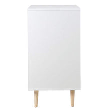 lyrlody Credenza Cucina Bianca con Gambe, Credenza da Pranzo Armadietto, 1 Porte e 3 Cassetti, 80 x 40 x 76cm