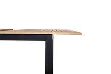 Unbekannt Ausziehtisch, Tischplatte aus FSC-zertifiziertem Akazienholz, Aluminiumgestell, 180-240 x 90 x 74-76,5 cm Tavolo, Nero
