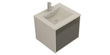 Set mobili da bagno 'Linz' grigio lucido Front Jet-Line bagno set lavabo mobili da bagno cassetto Push Open