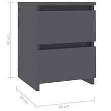 vidaXL Comodino Moderno Elegante Robusto con Cassetti Portaoggetti Armadietto Comò Cassettiera Versatile Grigio 30x30x40 cm in Truciolato