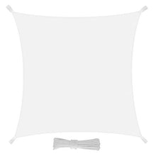 EGLEMTEK Tenda da Sole Quadrata da Esterno, Protezione dai Raggi UV, Resistente e Anti-Strappo, Tessuto in Polietilene, (5 x 5 m, Bianco)