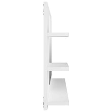 Festnight Specchio da Bagno, Specchio per Bagno da Parete, Specchio Bagno con Mensole 90x10,5x45 cm in Truciolato Bianco