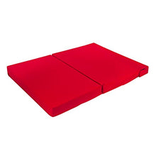 G&H - Materasso pieghevole pieghevole per letto matrimoniale, con rivestimento rimovibile, colore: Rosso