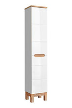 BIM Furniture Bali 804 - Armadietto da bagno con cestino, colore: Bianco opaco/Bianco lucido