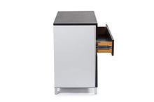 D.G.M. Srl Cassettiera comò Orizzontale Duo con 4 cassetti, Legno con Finitura Wengé e Bianco, L.100 x P.45 x H.75 cm, Nero