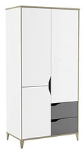 Demeyere Armadio guardaroba giovanile Genius bianco opaco e grigio chiaro camera da letto per bambini 185 x 89 x 50 cm