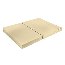 Futon Z - Divano letto matrimoniale, pieghevole, per adulti e bambini, con rivestimento rimovibile con cerniera, colore: Panna