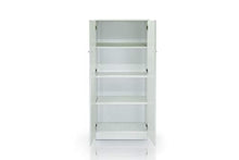 Dmora Armadio scarpiera a 2 Ante, Legno, Bianco, 62 x 34 x 147 cm