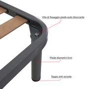 SomnusSana - Rete in Ferro con Piedi e Doghe in Legno cm140x190 H40 per Materasso Francese