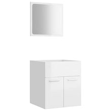 vidaXL Set Mobili da Bagno 2 pz Bianco Lucido in Truciolato