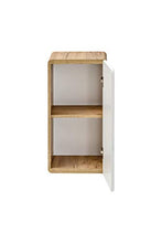 BIM Furniture Aruba 810 - Armadietto da bagno da appendere Craft Oak bianco lucido