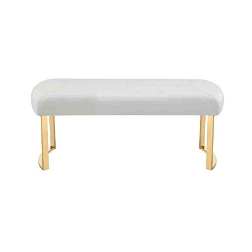 LXESWM Panca Ottomana Ottomano Banco Poggiapiedi Nordic Semplice Ferro Battuto Shoe Panchina Ecopelle Soggiorno Bedroom End Sgabello (Colore : White, Size : 60cm)