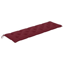 vidaXL Panca da Giardino e Cuscino Rosso Vino 175 cm Massello di Teak