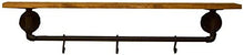 Great Coat Ganci, Mensola Hanging tubo di acqua parete decorativo fissato al ripiano angolare Telaio assicella bagagli stand in stile retrò Rack con Display Ferro / legno con ganci scaffali galleggian