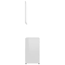 Festnight Set Mobili da Bagno Bianco Lucido in Truciolato,con 1 Scomparto e 2 Ante
