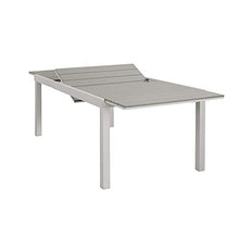 Milani Home s.r.l.s. Set Tavolo Giardino Rettangolare Allungabile 180/240 X 100 con 6 Poltrone in Alluminio Tortora da Esterno