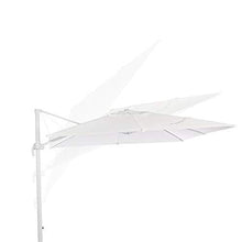 Stilè Ombrellone Decentrato da Giardino in Alluminio 3x4m Bianco Base Decentrata Telo Poliestere e Rotazione 360°