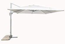 MICHELE SOGARI Ombrellone da Giardino 3X3 Bianco Base Decentrata Alluminio 3 X 3 Telo Poliestere e Rotazione 360 gr - Total White