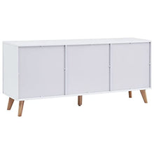 vidaXL Credenza Pratica Decorativa con Cassetti e Scomparti Armadietto Basso Consolle Madia Bianca 160x40x70 cm in MDF Lucido Gambe in Legno