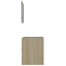 vidaXL Set Mobili da Bagno 2 pz Bianco e Rovere Sonoma in Truciolato