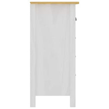 Doneioe Credenza Hill Range Armadio per mobili Cassettiera Armadio Multiuso Mobile Laterale 130x37x80 cm Bianco e Marrone Miele in Legno di Pino massello