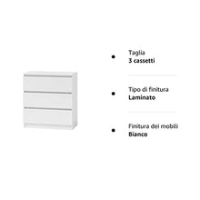 Selsey Cassettiera CLINO 4 (3 cassetti, Bianco)