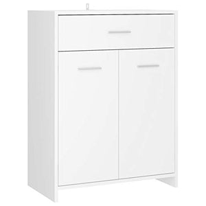 Festnight Armadio da Bagno, Mobiletto Bagno, Mobile Bagno Colonna, Mobiletto Salvaspazio, in Truciolato 60x33x80 cm Bianco