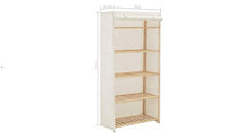 Zerone, guardaroba a 4 livelli, in tessuto, per camera da letto, con asta appendiabiti, 79 x 40 x 170 cm, tessuto bianco