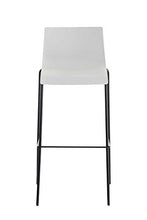 CLP 2 Sgabelli Alti Hoover In Polipropilene I Set 2 Sgabelli Bar Design I Sedie Sgabello Con Schienale, Colore:bianco, Colore del telaio:nero