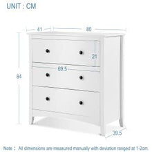 Pumpumly - Cassettiera con 3 cassetti, colore: Bianco