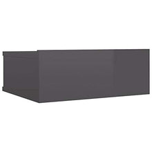Autoshoppingcenter Comodini Sospesi Mensola per Parete Bianco/Nero Lucido con Cassetto in MDF 40x30x15 cm [EU Stock]