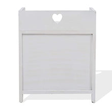 Rebecca Mobili Comodino shabby chic, mobile bagno 2 cassetti, legno paulownia, beige grigio, camera bagno - Misure: 44 x 35 x 27 cm (HxLxP) - Art. RE4376