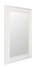 MO.WA Specchio da Parete 66x86, cornice legno bianco sbiancato shabby, specchiera rettangolare parete muro, Made in Italy.