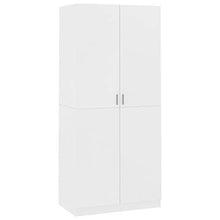 Montloxs Armadio a 2 Ante, Mensola Grande con Barra Appendiabiti, mobili per Camera da Letto, 90x52x200 cm, Bianca