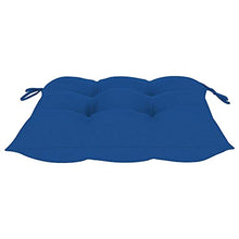 vidaXL Sedie da Giardino 4 pz con Cuscini Blu Massello di Teak