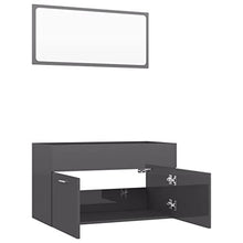 vidaXL Set Mobili da Bagno 2 pz Grigio Lucido in Truciolato