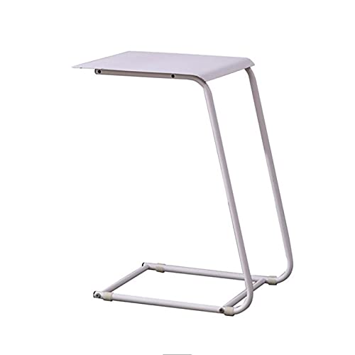 JCNFA TAVOLI Tavolo Terminale In Metallo A Forma Di C, Tavolini Laterale Di Divano Soggiorno, Tavolo Accenti Da Tavolo Per Computer Portatile Da Caffè, 2 Colori(Size:13.18*16.14*22.44in,Color:bianca)