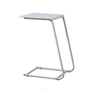JCNFA TAVOLI Tavolo Terminale In Metallo A Forma Di C, Tavolini Laterale Di Divano Soggiorno, Tavolo Accenti Da Tavolo Per Computer Portatile Da Caffè, 2 Colori(Size:13.18*16.14*22.44in,Color:bianca)