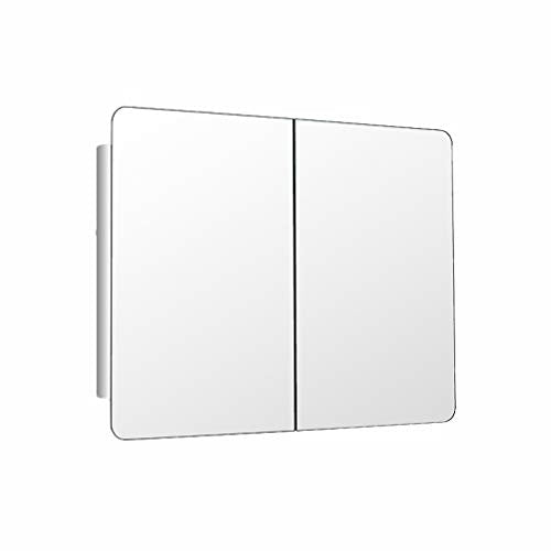 haozai Armadietto Arredo Specchio A Parete, Mobiletto in Legno da Muro,Armadietto A Parete da Bagno con Specchio Mobile Pensile da Bagno con Porta E Mensola Acciaio Inossidabile 80x60x13CM 20