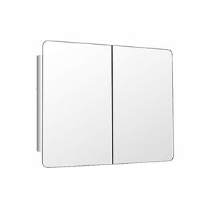 haozai Armadietto Arredo Specchio A Parete, Mobiletto in Legno da Muro,Armadietto A Parete da Bagno con Specchio Mobile Pensile da Bagno con Porta E Mensola Acciaio Inossidabile 80x60x13CM 20